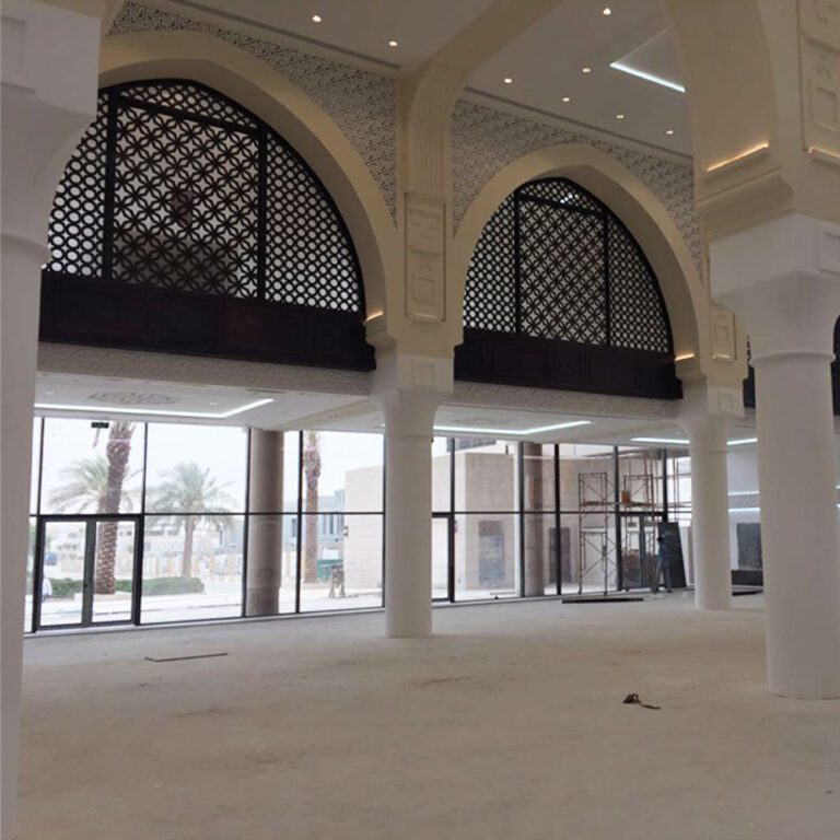 Ornamental GRC Arch installed in commercial building front