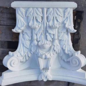 Ornamental GRC Capital detail in modern villa entrance