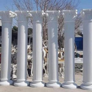 Round GRC Pillar manufactured for modern villa elevation