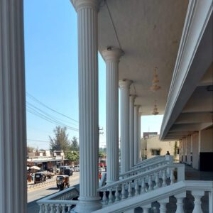 Square GRC Pillar element used in institutional construction