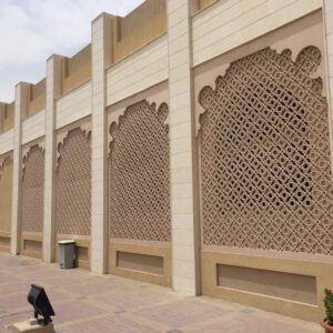 GRC Screen with geometric patterns for outdoor space