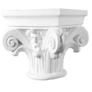 Round column with precast GRC Capital in white finish