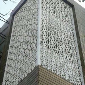 Vertical GRC Screen panels placed on facade elevation