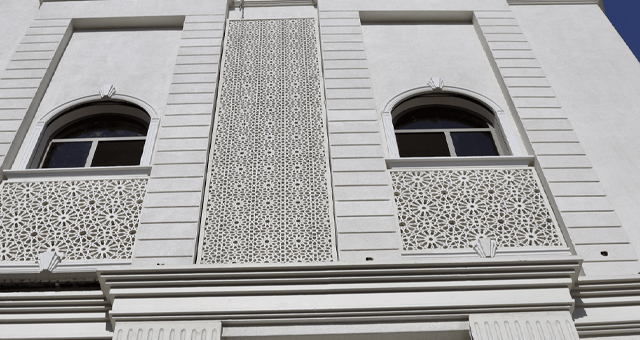 Elegant GRC jali design in residential architecture